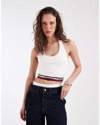 Tommy Hilfiger - Halter Neck Slim Fit Crop Top - Lyst