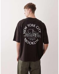 ASOS - Oversize T-shirt With New York Back Print - Lyst
