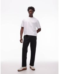 TOPMAN - Joggers Negros De Pernera Recta De Tejido Grueso De - Lyst