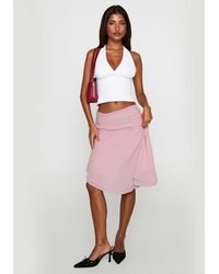 Princess Polly - Evanscence Chiffon Asymmetric Hem Gathered Waist Detail Midi Skirt - Lyst