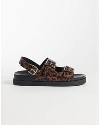 ONLY - – sandalen mit leopardenmuster und schnallen - Lyst