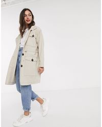 ASOS Four Pocket Slouchy Linen Parka-neutral - Natural