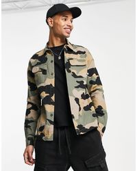 Farah Joshua Camo Print Overshirt in 
