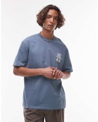 TOPMAN - T-Shirt Met Oversized Pasvorm En Soho-Print Op Voor- En Achterkant - Lyst