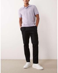 Mango - 100% Cotton Straight Leg Adjustable Waist Trousers With Front Darts - Lyst