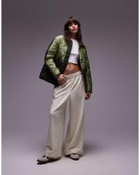 TOPSHOP - Patchwork Quilted Liner Jacket - Lyst