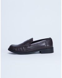 TOPSHOP - Carey Real Leather Loafer With Ruched Detail - Lyst