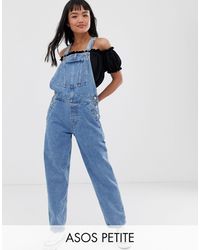 petite denim dungaree dress