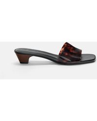 Pull&Bear - Sandales style mules à talon en vinyle - Lyst