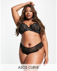 ASOS - Asos Design Curve Sienna Lace High Waist Brazilian Brief - Lyst