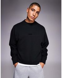 BOSS - Relaxed Fit Central Logo Heavyweight Sweatshirt - Lyst