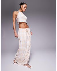 Kaiia - Exclusive Tie Waist Textured Maxi Skirt Co-ord - Lyst