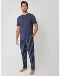 Threadbare - Stripe Grandad Fit Pyjama Set - Lyst