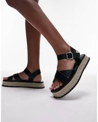 TOPSHOP - Jenna Espadrille Flat Sandal - Lyst