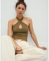 Stradivarius - Halter Cross-over Top - Lyst