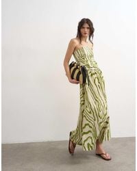 TOPSHOP - Ruched Bandeau Midi Dress - Lyst