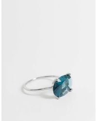 ASOS - Asos design curve ring mit türkissteinfassung - Lyst