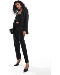 Vero Moda - Pantalones De Sastre Negros De Corte Tapered Mix & Match De (Parte De Un Conjunto) - Lyst