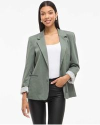 Vila - Saga Jersey Slim Fit 3/4 Sleeve Padded Blazer - Lyst