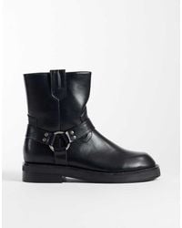 ASOS - Zip Up Boots With Strap And Metal Hardware Detail - Lyst