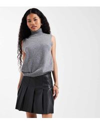 New Look - Pu Pleated Mini Skirt - Lyst