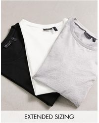 ASOS - 3 Pack Long Sleeve T-shirt With Crew Neck - Lyst