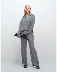 ASOS - Satin Wide Leg Pull On Trouser - Lyst