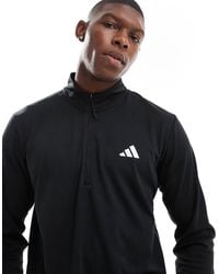 adidas Originals - Adidas training - essentials - t-shirt à col zippé - Lyst