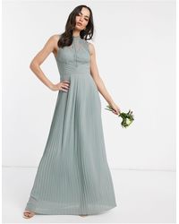 tfnc maxi bridesmaid dress with scalloped lace and open back