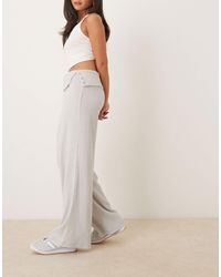 ASOS - Brushed Rib Trouser With Fold Over Detail - Lyst