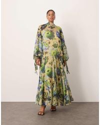 ARRANGE - Curve High Neck Trapeze Maxi Dress - Lyst