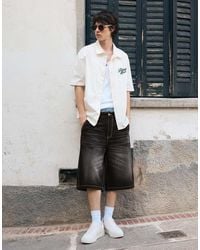 Bershka - Denim Skater Bermuda Shorts - Lyst