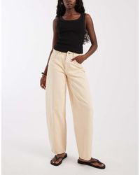 Pieces - High Waist Barrel Leg Jeans - Lyst