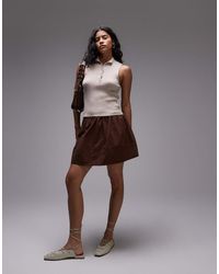 TOPSHOP - Mini Poplin Skirt - Lyst
