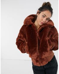 Pepe Jeans Rachel - Korte Jas Van Imitatiebont - Bruin