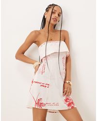 ASOS - Fold Over Bandeau Mini Dress - Lyst