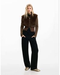 Desigual - Chaqueta Chocolate De Punto - Lyst
