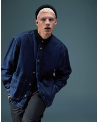 ASOS - Boxy Oversized Denim Shirt With Cord Collar - Lyst