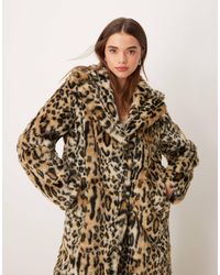 New Look - Manteau en fausse fourrure à imprimé léopard - Lyst