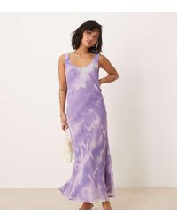 ASOS - Asos Design Petite Chiffon Scoop Neck Midi Slip Dress - Lyst