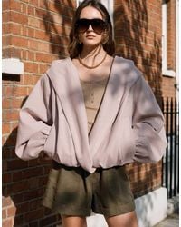 ASOS - Modal Shawl Collar Hooded Bomber Jacket - Lyst