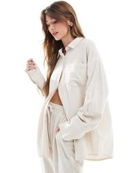 4th & Reckless - Linen Blend Oversized Button Through Collared Shirt Co-ord - Lyst