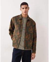 ASOS - Chemise oversize coupe carrée à fermeture éclair et imprimé fleuri façon tapisserie - Lyst