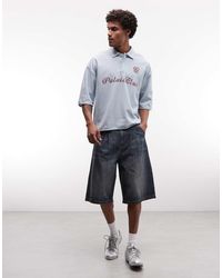 ASOS - Super Heavyweight Boxy Oversized Polo With Text Graphic - Lyst