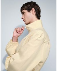ASOS - Boxy Oversized Zip Through Funnel Neck Jacket With Chest Embroidery - Lyst