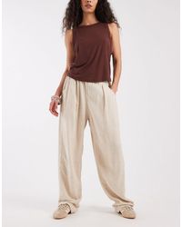 ASOS - Pull On Linen Twill Utility Trousers - Lyst