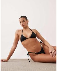 Oh Polly - Butterfly Detail Tie Side Triangle Bikini Top Co-Ord - Lyst