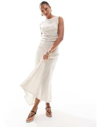 4th & Reckless - Gebreide Maxi Rok Met Brede Tailleband En Verlaagde Taille - Lyst
