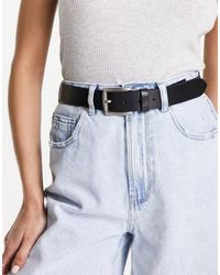 Pieces - – ledergürtel mit schnalle, - Lyst
