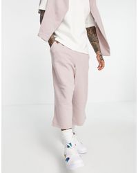 ASOS Co-ord Oversized Wide Leg Cropped sweatpants - Pink